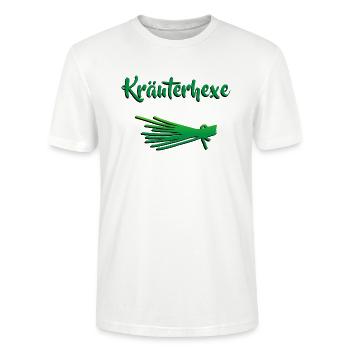 Kräuterhexe Kräuter Schnittlauch - Stanley/Stella Unisex Bio-T-Shirt CRAFTER - Weiß - Vorne - Alina (178cm) & Michal (187cm)