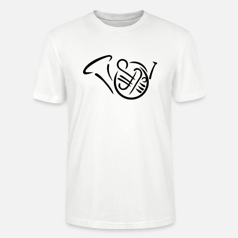 French horn - Stanley/Stella CRAFTER Unisex Organic T-Shirt - white