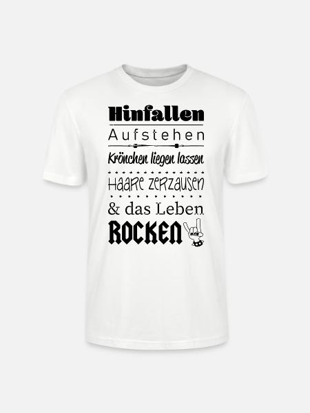 Aufstehen und das Leben ROCKEN :) - Stanley/Stella Unisex Bio-T-Shirt CRAFTER - Weiß