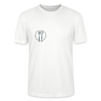 "Eat" - Stanley/Stella Unisex Bio-T-Shirt CRAFTER - Weiß - Vorne - Alina (178cm) & Michal (187cm)
