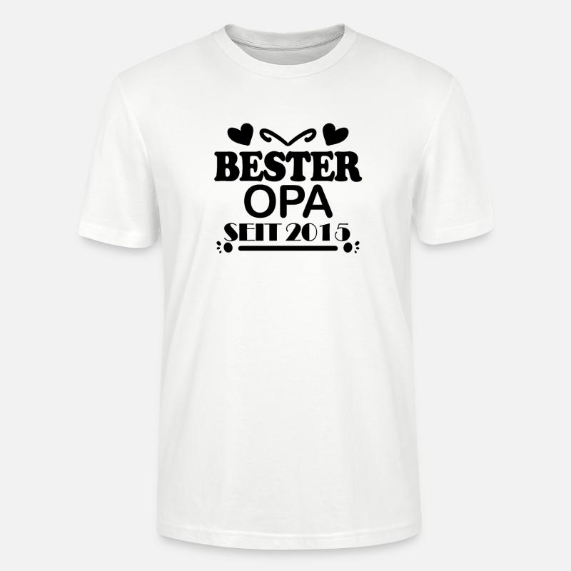 Bester Opa seit 2015 - Stanley/Stella Unisex Bio-T-Shirt CRAFTER - Weiß