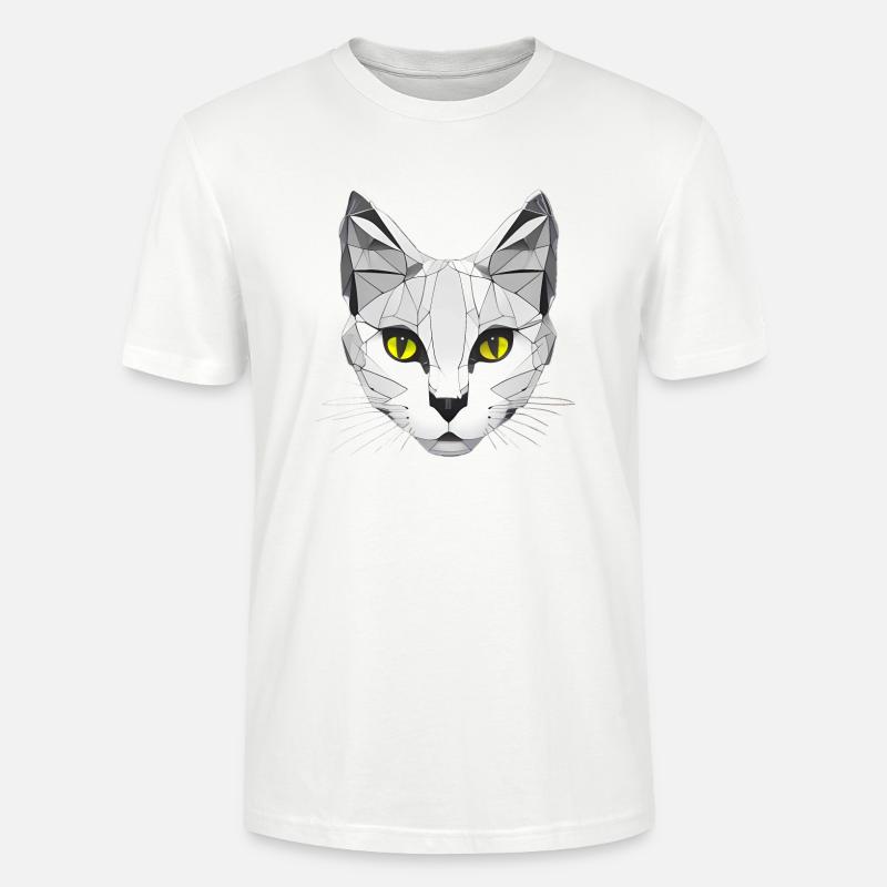 Katze Grafik Low Poly - Stanley/Stella Unisex Bio-T-Shirt CRAFTER - Weiß