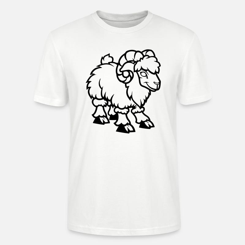 schaf comic steinbock - Stanley/Stella Unisex Bio-T-Shirt CRAFTER - Weiß