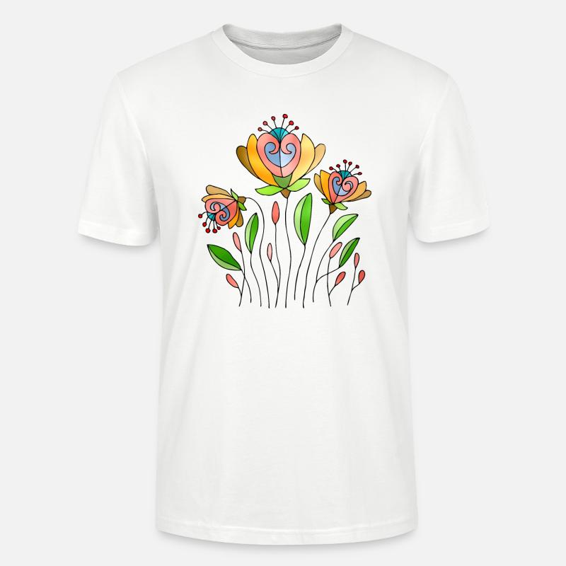 Fleur - T-shirt bio CRAFTER Stanley Stella Unisexe - blanc