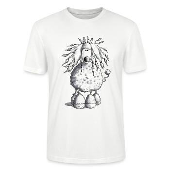 Wuscheliger Pudel - Hund - Stanley/Stella Unisex Bio-T-Shirt CRAFTER - Weiß - Vorne - Alina (178cm) & Michal (187cm)