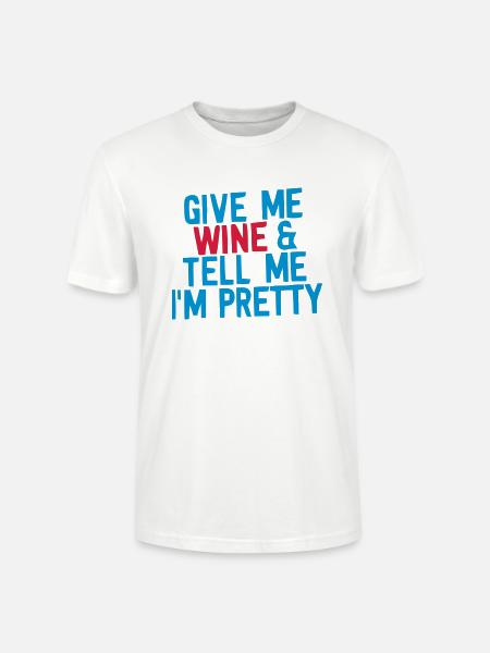 GIVE ME WINE - Stanley/Stella CRAFTER Unisex Organic T-Shirt - white