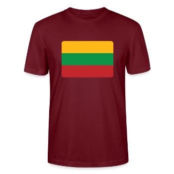 LITAUEN IST DIE NR 1 - Stanley/Stella Unisex Bio-T-Shirt CRAFTER - Burgunderrot - Vorne - Alina (178cm) & Michal (187cm)