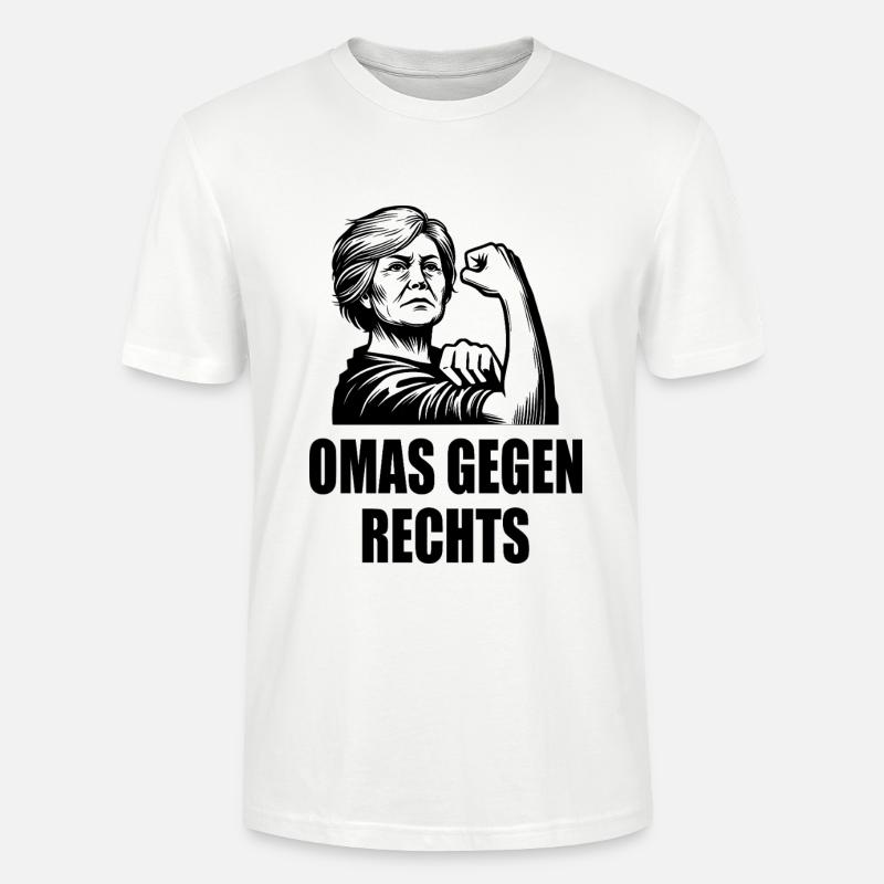 Omas gegen rechts - Stanley/Stella Unisex Bio-T-Shirt CRAFTER - Weiß