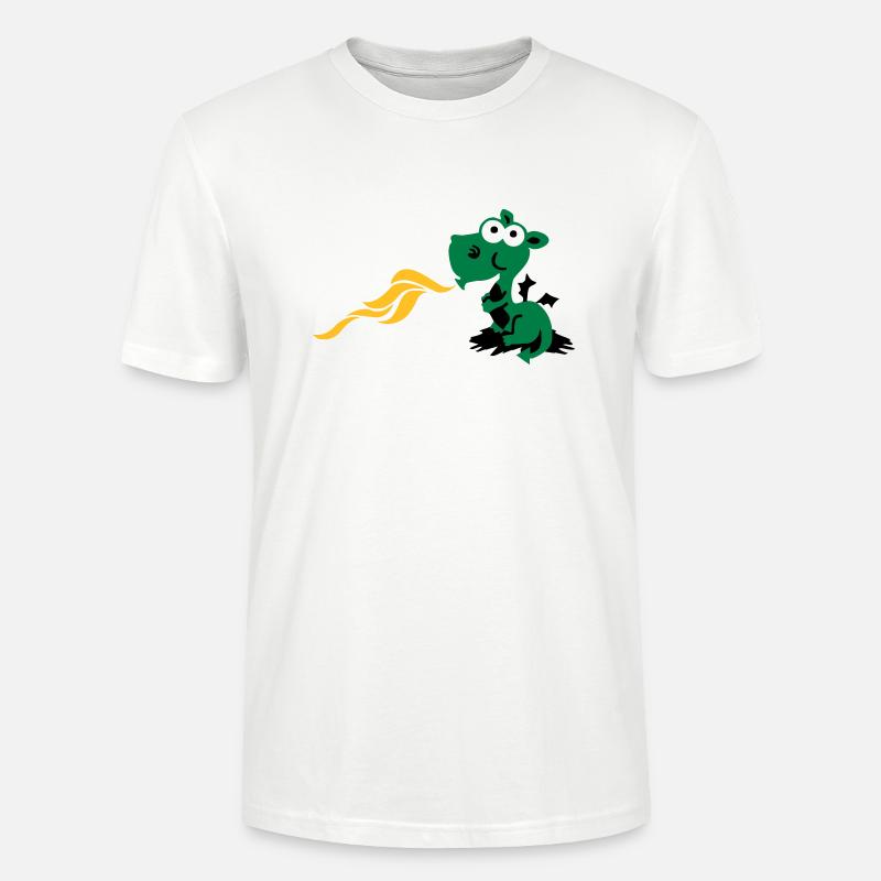 dragon spits fire - T-shirt bio CRAFTER Stanley Stella Unisexe - blanc