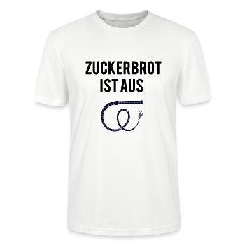 BDSM Lustiger Meister Spruch Peitsche Zuckerbrot - Stanley/Stella Unisex Bio-T-Shirt CRAFTER - Weiß - Vorne - Alina (178cm) & Michal (187cm)
