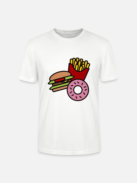 Pommes Burger Donut - Stanley/Stella Unisex Bio-T-Shirt CRAFTER - Weiß