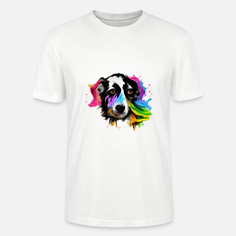 Australian Shepherd Design - bunt - Stanley/Stella Unisex Bio-T-Shirt CRAFTER - Weiß