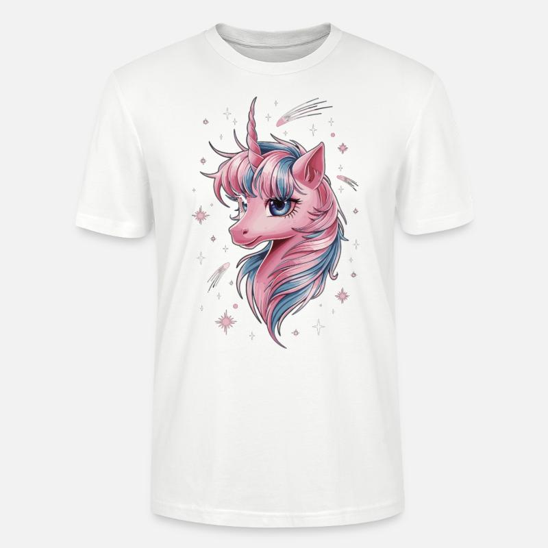 Magisches Einhorn mit Sternen - Stanley/Stella Unisex Bio-T-Shirt CRAFTER - Weiß