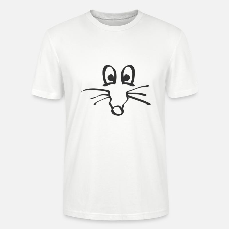 Ratte Maus Gesicht Geschenkidee - Stanley/Stella Unisex Bio-T-Shirt CRAFTER - Weiß