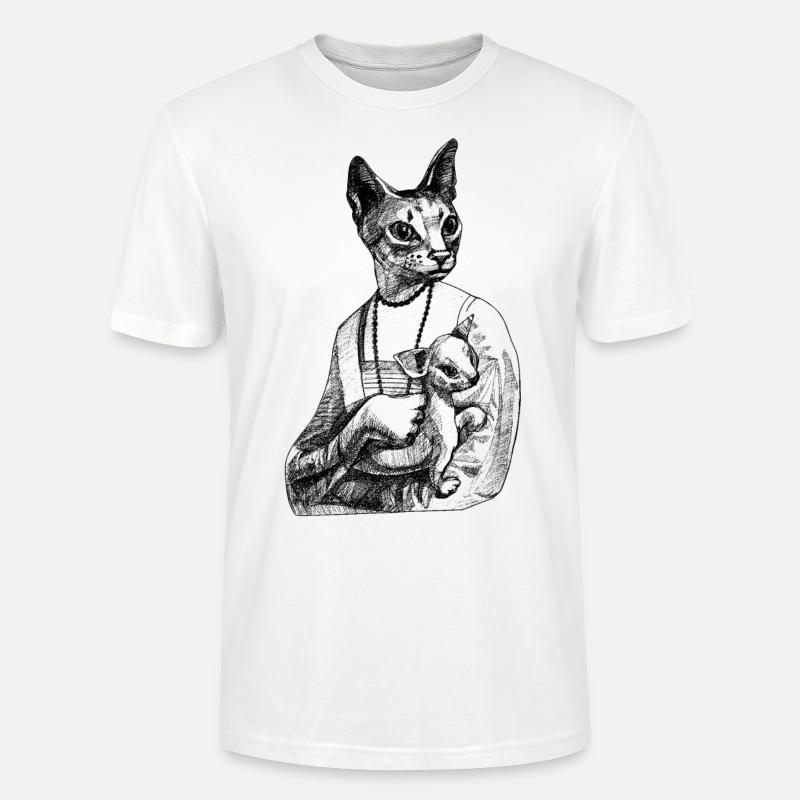 Majesty with kitty - Stanley/Stella Unisex Bio-T-Shirt CRAFTER - Weiß