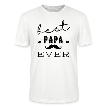 Papa Ultime - Un Clin d'œil aux Papas Inégalables - T-shirt bio CRAFTER Stanley Stella Unisexe - blanc - Devant - Alina (178cm) & Michal (187cm)