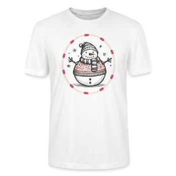 Bonhomme de neige de Noël - T-shirt bio CRAFTER Stanley Stella Unisexe - blanc - Devant - Alina (178cm) & Michal (187cm)