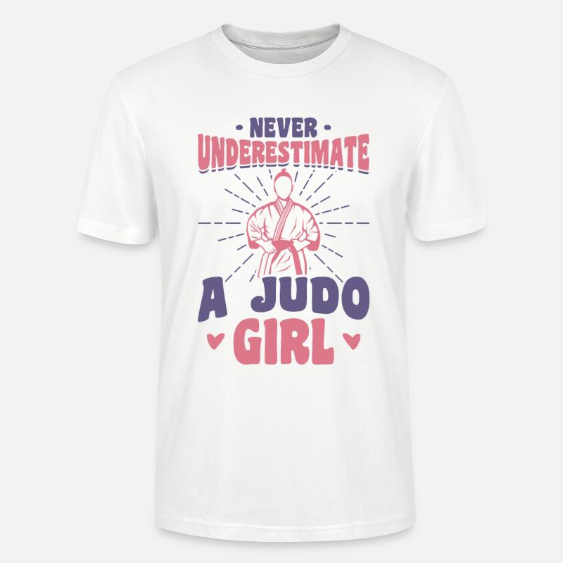 Unterschätze niemals ein Judo Mädchen - Stanley/Stella Unisex Bio-T-Shirt CRAFTER - Weiß