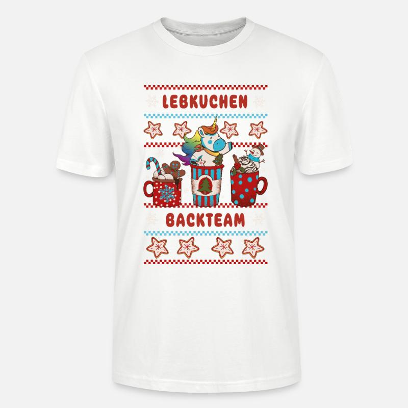 Lebkuchen Backteam Einhorn Weihnachten backen - Stanley/Stella Unisex Bio-T-Shirt CRAFTER - Weiß