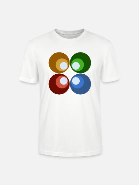Retrokreise bunt - Stanley/Stella Unisex Bio-T-Shirt CRAFTER - Weiß