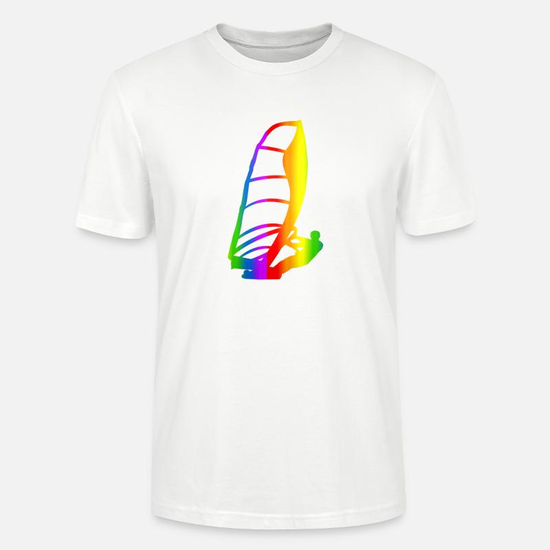 Bunter Windsurfen Regenbogen - Stanley/Stella Unisex Bio-T-Shirt CRAFTER - Weiß
