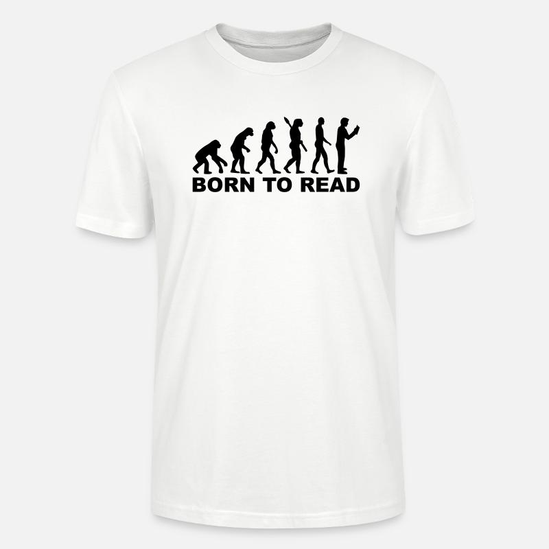 Evolution born to read - Stanley/Stella CRAFTER Unisex Organic T-Shirt - white