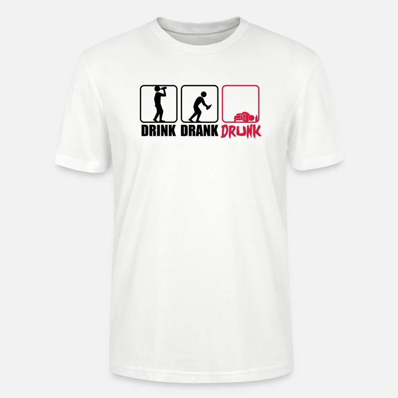 Evolution Hangover Drink Drank Drunk - Stanley/Stella Unisex Bio-T-Shirt CRAFTER - Weiß