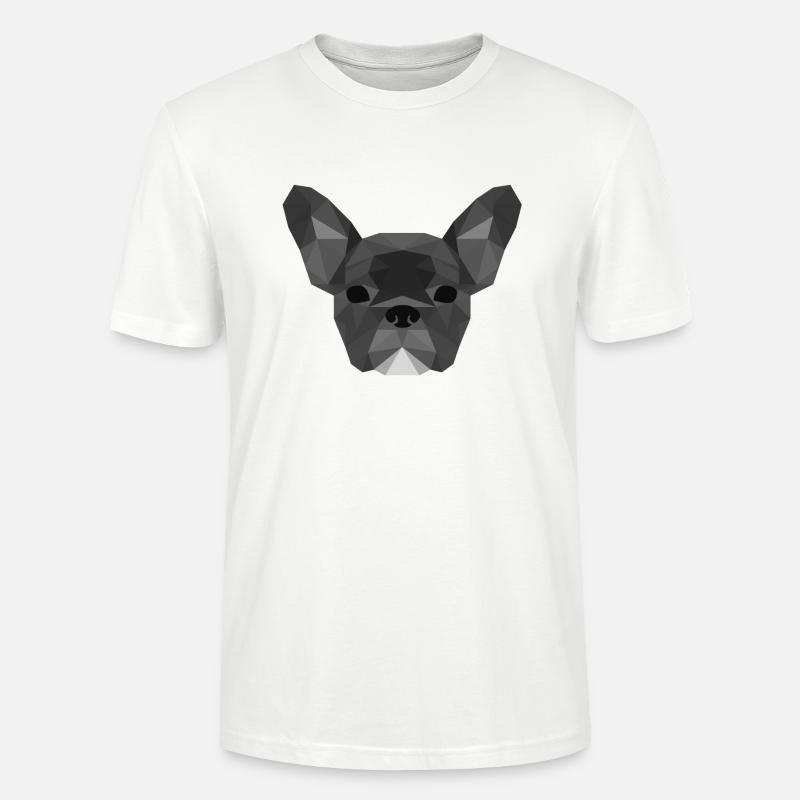 Low Poly Frenchie grey - Stanley/Stella Unisex Bio-T-Shirt CRAFTER - Weiß