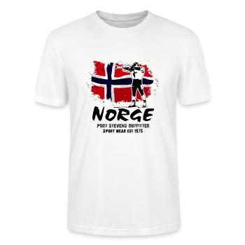 Biathlon - Norway Flag - Stanley/Stella Unisex Bio-T-Shirt CRAFTER - Weiß - Vorne - Alina (178cm) & Michal (187cm)