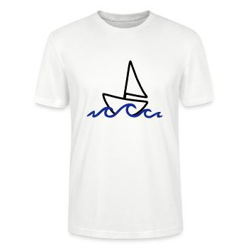 Segeln, Segelboot und Wellen - Stanley/Stella Unisex Bio-T-Shirt CRAFTER - Weiß - Vorne - Alina (178cm) & Michal (187cm)