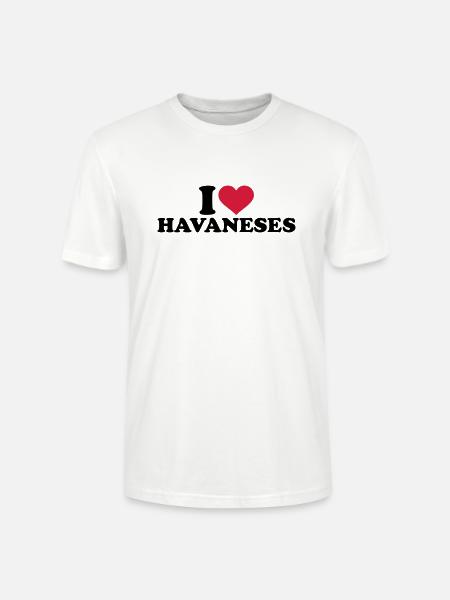I love Havaneses - T-shirt bio CRAFTER Stanley Stella Unisexe - blanc