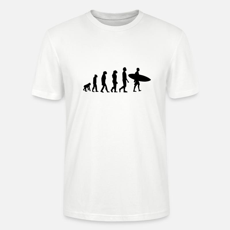 SURF EVOLUTION - BLACK - Stanley/Stella CRAFTER Unisex Organic T-Shirt - white
