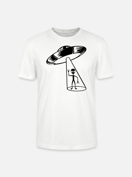 Beam Ufo Alien beckons - Stanley/Stella CRAFTER Unisex Organic T-Shirt - white