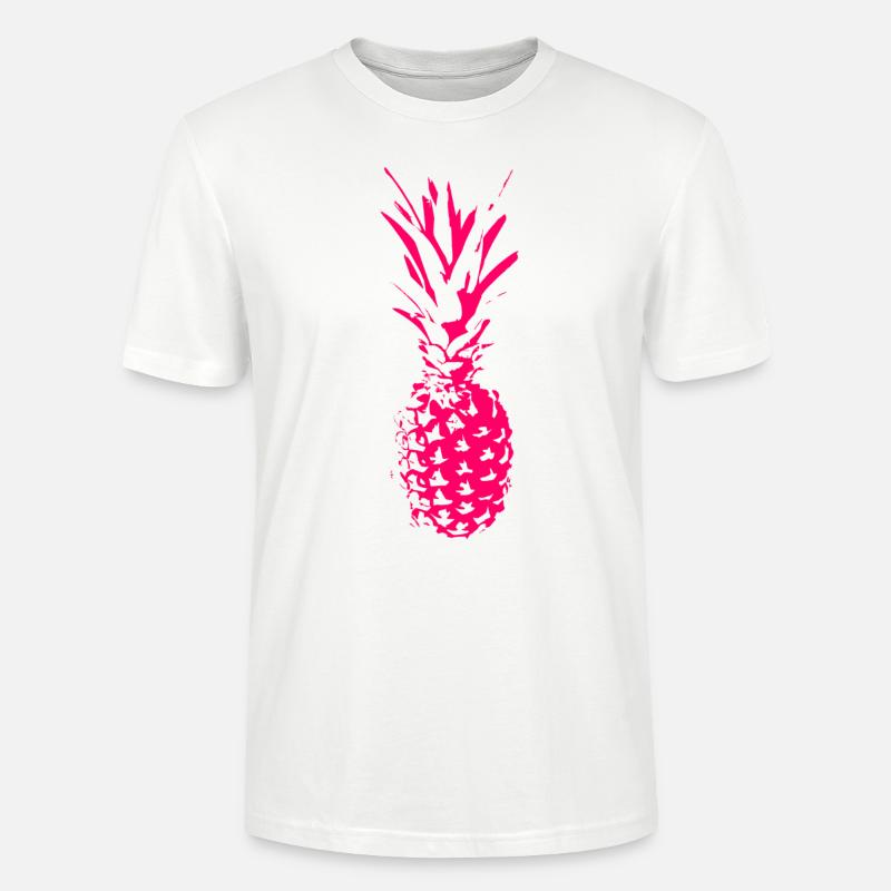 Ananas_neon_pink - Stanley/Stella Unisex Bio-T-Shirt CRAFTER - Weiß