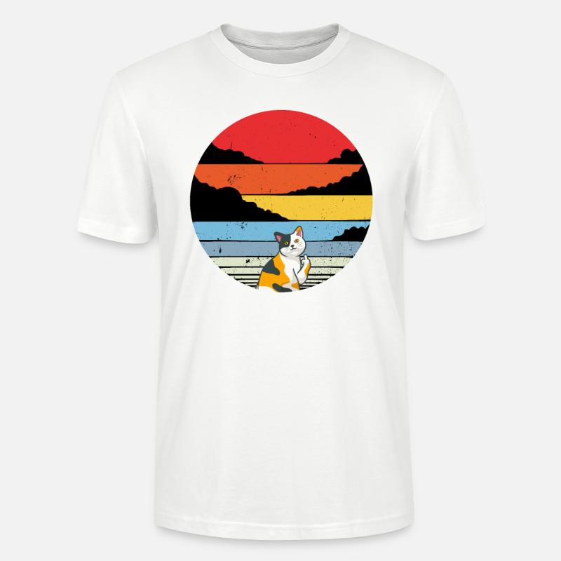 Katze Mittelfinger - Stanley/Stella Unisex Bio-T-Shirt CRAFTER - Weiß