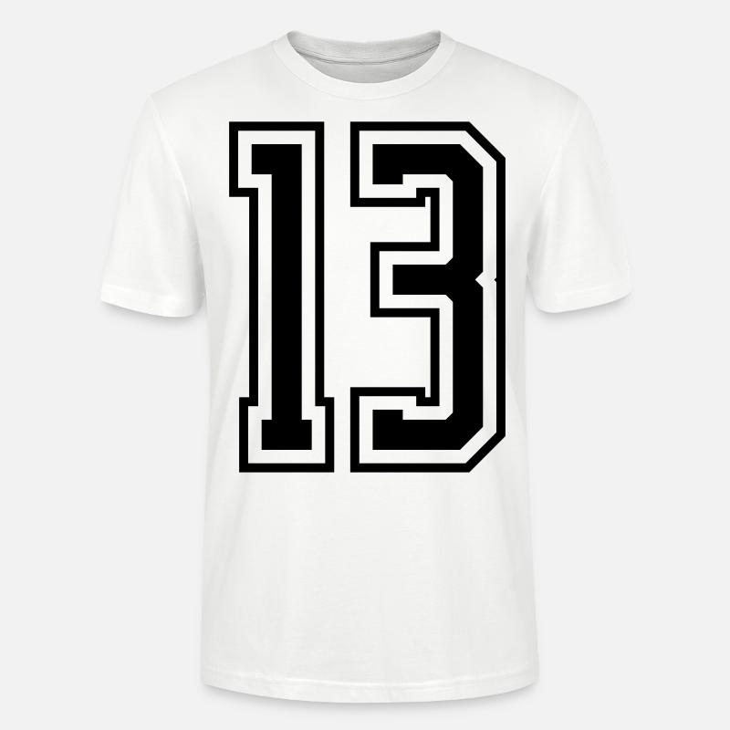13 Numéro de numéro - T-shirt bio CRAFTER Stanley Stella Unisexe - blanc