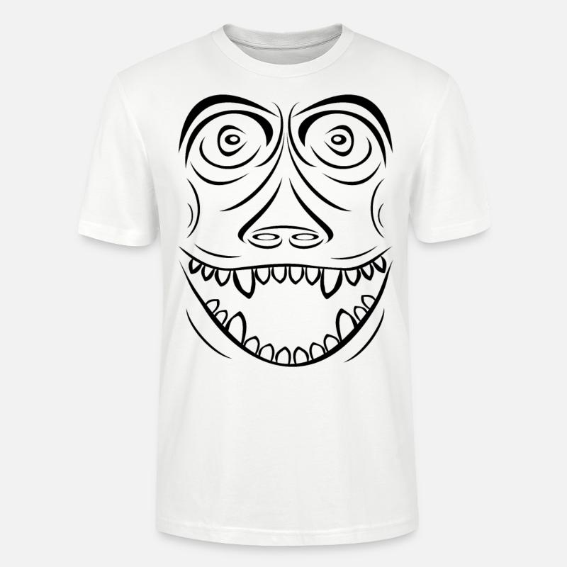 Funny Monkey Voodoo Style schwarz - Stanley/Stella Unisex Bio-T-Shirt CRAFTER - Weiß