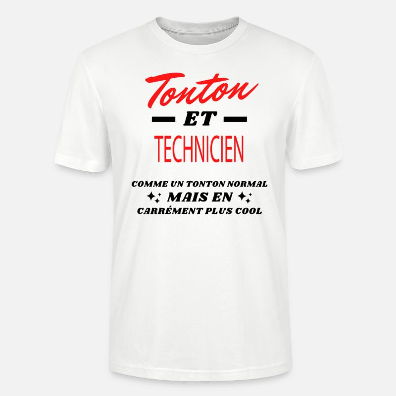 Tonton et TECHNICIEN - T-shirt bio CRAFTER Stanley Stella Unisexe - blanc