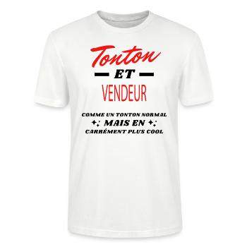 Tonton et VENDEUR - T-shirt bio CRAFTER Stanley Stella Unisexe - blanc - Devant - Alina (178cm) & Michal (187cm)