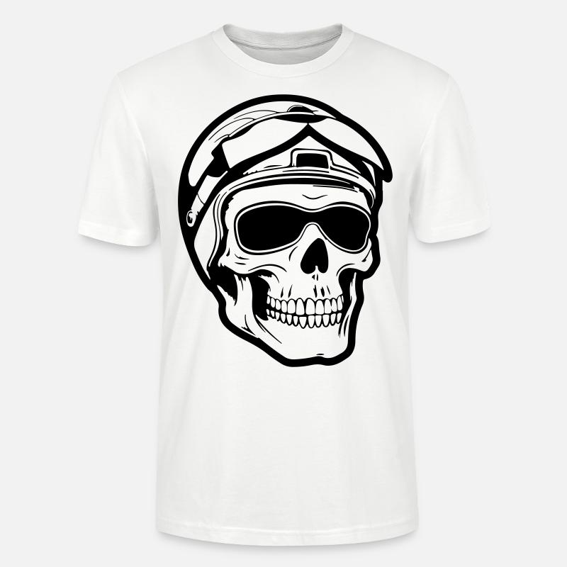 Skelett Biker - Stanley/Stella Unisex Bio-T-Shirt CRAFTER - Weiß
