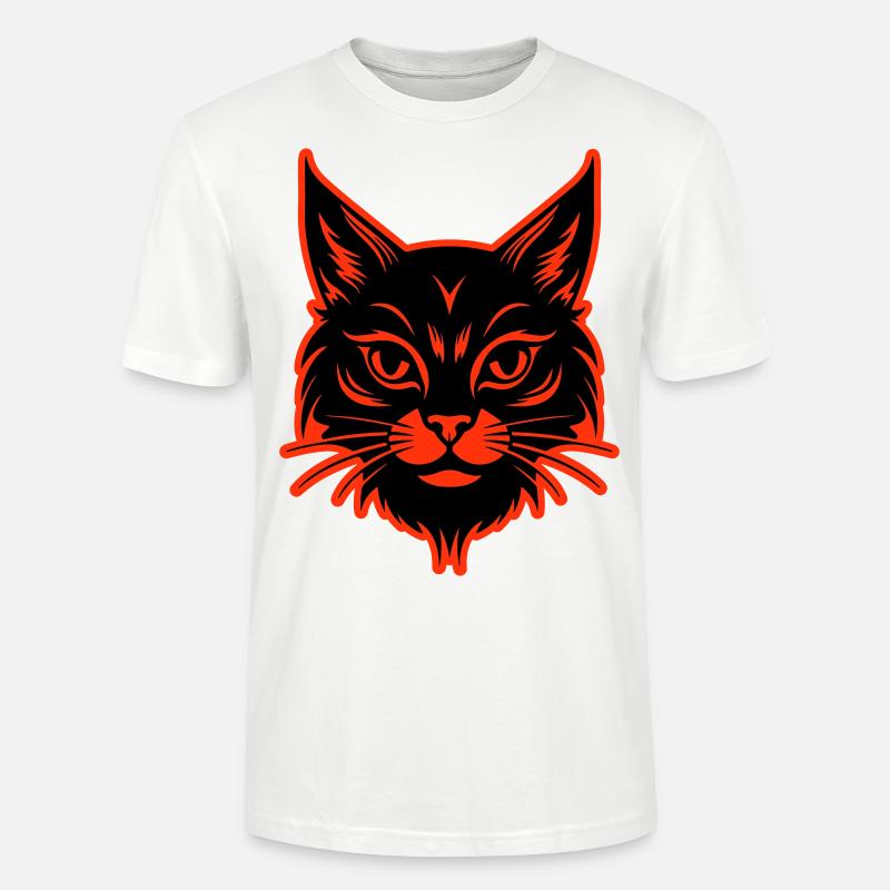 Katze Kopf - Stanley/Stella Unisex Bio-T-Shirt CRAFTER - Weiß