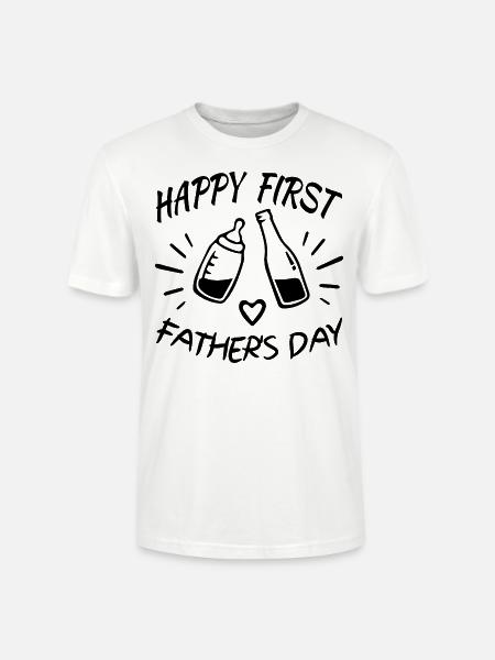Happy First Father's Day - Stanley/Stella CRAFTER Unisex Organic T-Shirt - white