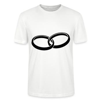 Rings Engagement Marriage - Stanley/Stella CRAFTER Unisex Organic T-Shirt - white - Front - Alina (178cm) & Michal (187cm)