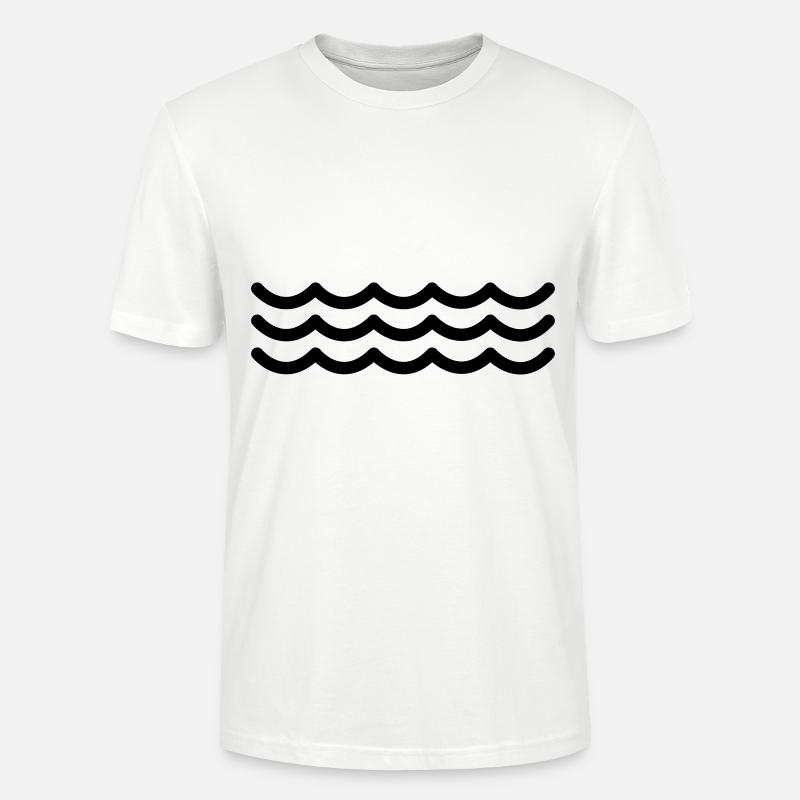 Vagues symbole - T-shirt bio CRAFTER Stanley Stella Unisexe - blanc