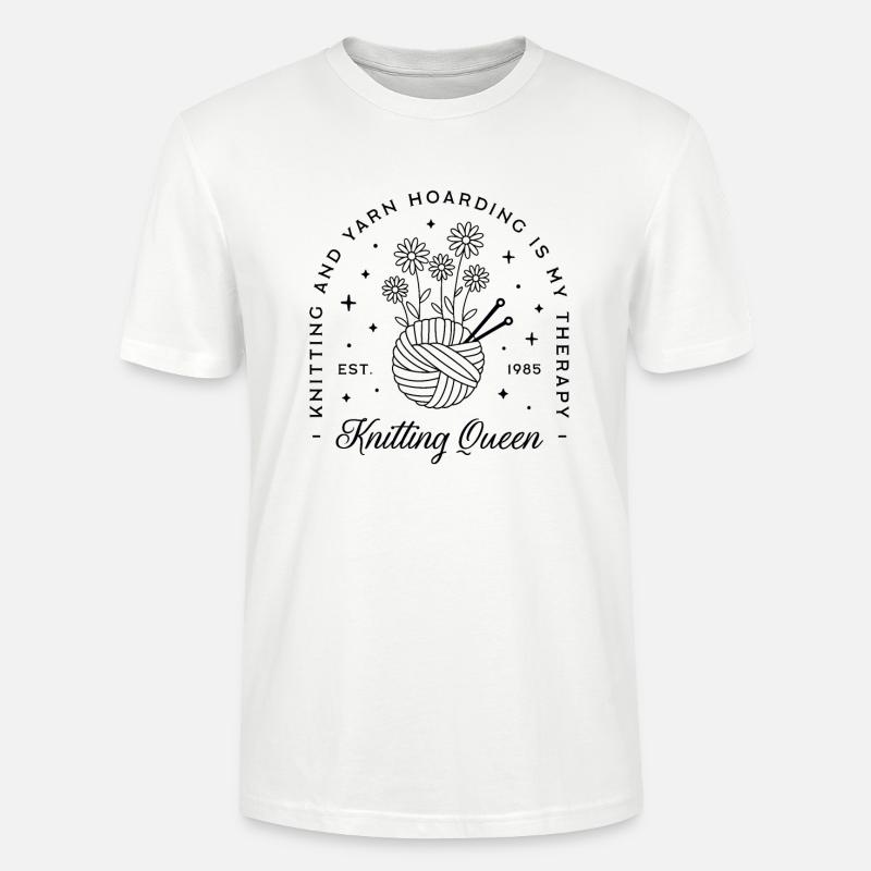Stricker Humor Strickgarn - Stanley/Stella Unisex Bio-T-Shirt CRAFTER - Weiß