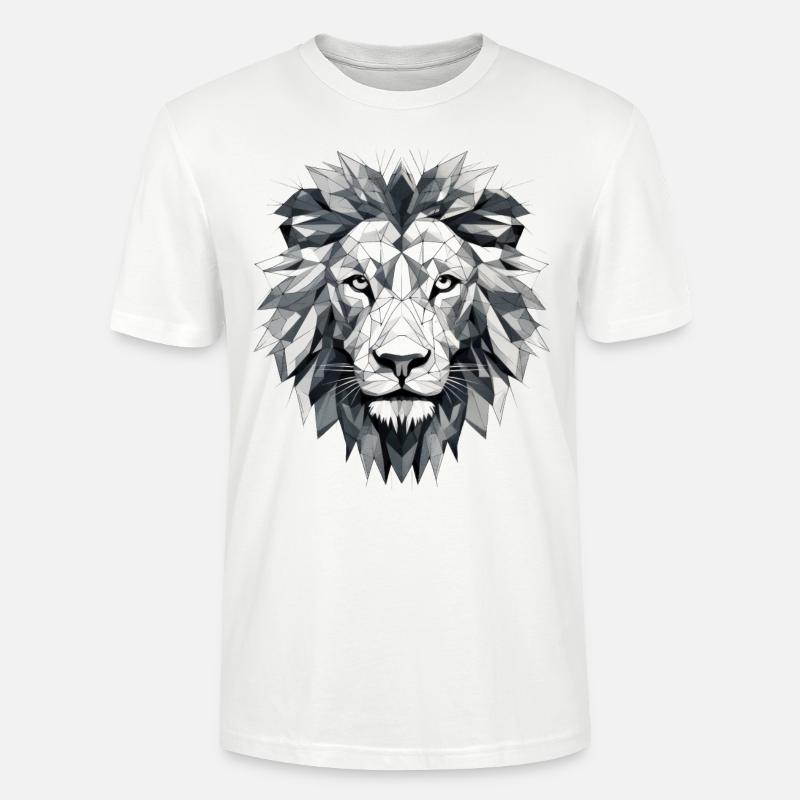 Löwe Geometrisch - Stanley/Stella Unisex Bio-T-Shirt CRAFTER - Weiß