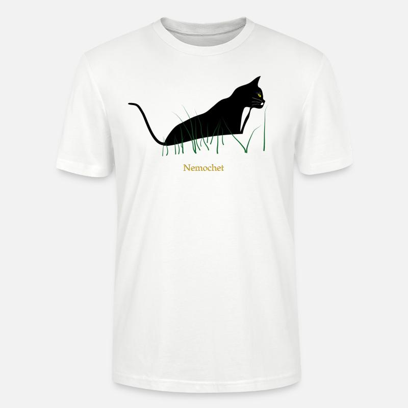 tshirt mit schwarze Katz namens Nemo 2021 - Stanley/Stella Unisex Bio-T-Shirt CRAFTER - Weiß