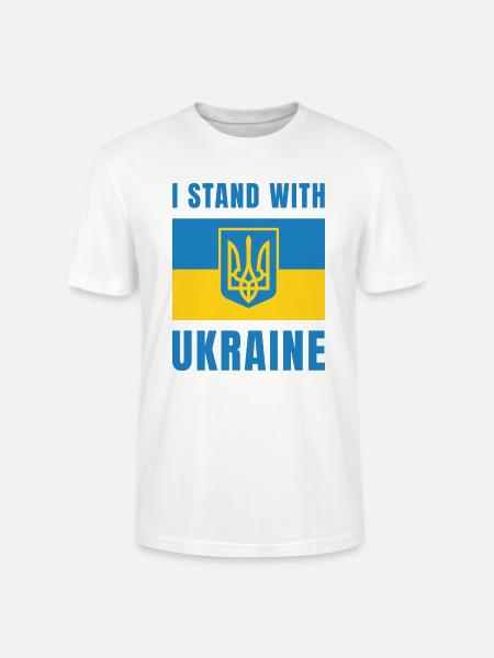 I Stand With Ukraine - Stanley/Stella CRAFTER Unisex Organic T-Shirt - white