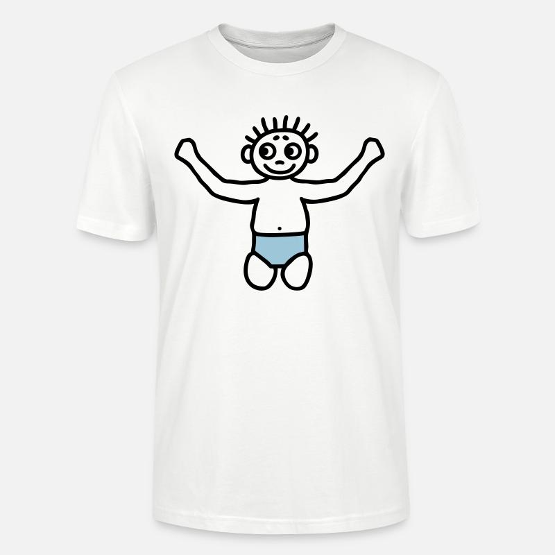 Baby mit Windel - V2 - Stanley/Stella Unisex Bio-T-Shirt CRAFTER - Weiß