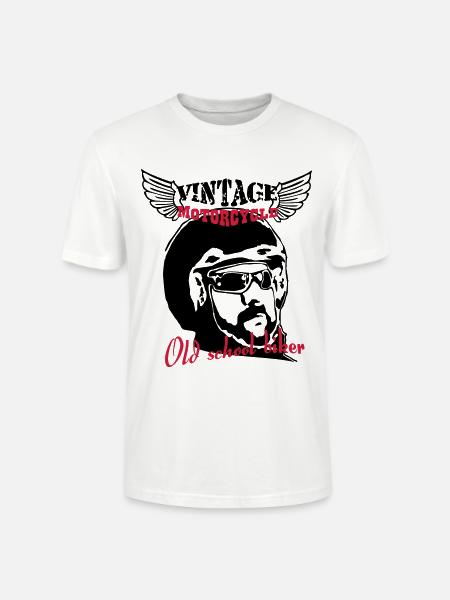 Old Biker Motorcycle 1 - Stanley/Stella Unisex Bio-T-Shirt CRAFTER - Weiß